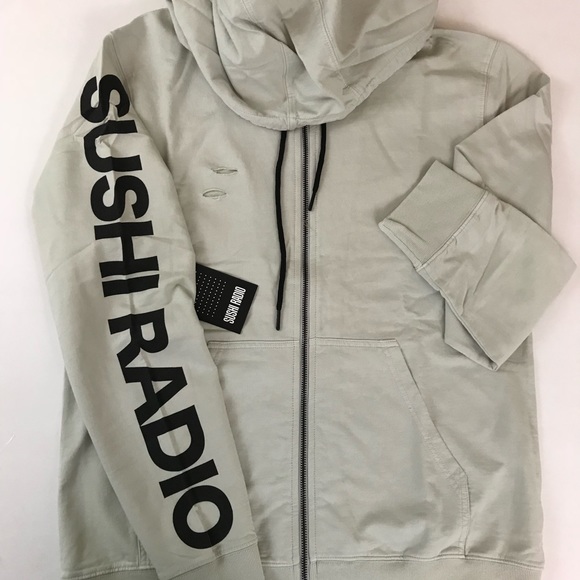 SUSHI RADIO Untold distressed hoodie men’s Large - Picture 3 of 8